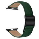 For Apple Watch 46mm / 49mm / 45mm / 44mm Lychee Texture Black Turtle Back Buckle Leather Watch Band(Green) - 2