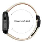 For Apple Watch 46mm / 49mm / 45mm / 44mm Lychee Texture Black Turtle Back Buckle Leather Watch Band(Creamy White) - 3
