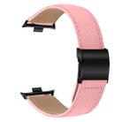 For Xiaomi Smart Bnad 9 Pro / Redmi Watch 5 Lychee Texture Black Turtle Back Buckle Leather Watch Band(Pink) - 2