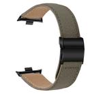 For Xiaomi Smart Bnad 9 Pro / Redmi Watch 5 Lychee Texture Black Turtle Back Buckle Leather Watch Band(Gray) - 2