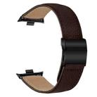 For Xiaomi Smart Bnad 9 Pro / Redmi Watch 5 Lychee Texture Black Turtle Back Buckle Leather Watch Band(Coffee Color) - 2