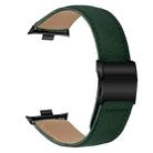 For Xiaomi Smart Bnad 9 Pro / Redmi Watch 5 Lychee Texture Black Turtle Back Buckle Leather Watch Band(Green) - 2