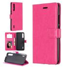 For Xiaomi Mi 9 Crazy Horse Texture Horizontal Flip Leather Case with Holder & Card Slots & Wallet & Photo Frame(Rose Red) - 1
