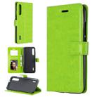 For Xiaomi Mi 9 Crazy Horse Texture Horizontal Flip Leather Case with Holder & Card Slots & Wallet & Photo Frame(Green) - 1