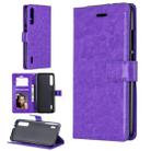 For Xiaomi Mi 9 Crazy Horse Texture Horizontal Flip Leather Case with Holder & Card Slots & Wallet & Photo Frame(Purple) - 1