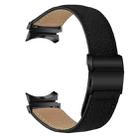 For Samsung Galaxy Watch 7 40 / 44mm Lychee Texture Black Turtle Back Buckle Leather Watch Band(Black) - 2