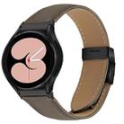 For Samsung Galaxy Watch 7 40 / 44mm Lychee Texture Black Turtle Back Buckle Leather Watch Band(Gray) - 1