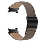 For Samsung Galaxy Watch 7 40 / 44mm Lychee Texture Black Turtle Back Buckle Leather Watch Band(Gray) - 2