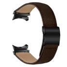 For Samsung Galaxy Watch 7 40 / 44mm Lychee Texture Black Turtle Back Buckle Leather Watch Band(Coffee Color) - 2