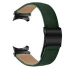 For Samsung Galaxy Watch 7 40 / 44mm Lychee Texture Black Turtle Back Buckle Leather Watch Band(Green) - 2