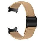 For Samsung Galaxy Watch 7 40 / 44mm Lychee Texture Black Turtle Back Buckle Leather Watch Band(Camel) - 2