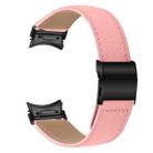 For Samsung Galaxy Watch 7 40 / 44mm Quick Release Lychee Texture Black Turtle Back Buckle Leather Watch Band(Pink) - 2