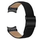 For Samsung Galaxy Watch 7 40 / 44mm Quick Release Lychee Texture Black Turtle Back Buckle Leather Watch Band(Black) - 2
