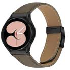 For Samsung Galaxy Watch 7 40 / 44mm Quick Release Lychee Texture Black Turtle Back Buckle Leather Watch Band(Gray) - 1