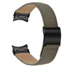 For Samsung Galaxy Watch 7 40 / 44mm Quick Release Lychee Texture Black Turtle Back Buckle Leather Watch Band(Gray) - 2