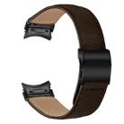 For Samsung Galaxy Watch 7 40 / 44mm Quick Release Lychee Texture Black Turtle Back Buckle Leather Watch Band(Coffee Color) - 2