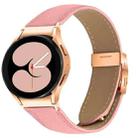 For Samsung Galaxy Watch 7 40 / 44mm Lychee Texture Rose Gold Turtle Back Buckle Leather Watch Band(Pink) - 1
