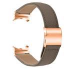 For Samsung Galaxy Watch 7 40 / 44mm Lychee Texture Rose Gold Turtle Back Buckle Leather Watch Band(Gray) - 2