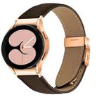 For Samsung Galaxy Watch 7 40 / 44mm Lychee Texture Rose Gold Turtle Back Buckle Leather Watch Band(Coffee Color) - 1