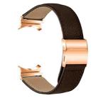 For Samsung Galaxy Watch 7 40 / 44mm Lychee Texture Rose Gold Turtle Back Buckle Leather Watch Band(Coffee Color) - 2