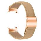 For Samsung Galaxy Watch 7 40 / 44mm Lychee Texture Rose Gold Turtle Back Buckle Leather Watch Band(Camel) - 2