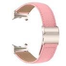 For Samsung Galaxy Watch 7 40 / 44mm Lychee Texture Starlight Turtle Back Buckle Leather Watch Band(Pink) - 2