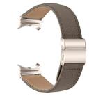 For Samsung Galaxy Watch 7 40 / 44mm Lychee Texture Starlight Turtle Back Buckle Leather Watch Band(Gray) - 2