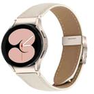 For Samsung Galaxy Watch 7 40 / 44mm Lychee Texture Starlight Turtle Back Buckle Leather Watch Band(Creamy White) - 1