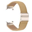 For Samsung Galaxy Watch 7 40 / 44mm Lychee Texture Starlight Turtle Back Buckle Leather Watch Band(Camel) - 2
