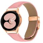 For Samsung Galaxy Watch 7 40 / 44mm Quick Release Lychee Texture Rose Gold Turtle Back Buckle Leather Watch Band(Pink) - 1