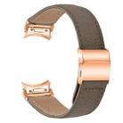 For Samsung Galaxy Watch 7 40 / 44mm Quick Release Lychee Texture Rose Gold Turtle Back Buckle Leather Watch Band(Gray) - 2