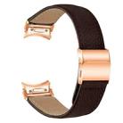 For Samsung Galaxy Watch 7 40 / 44mm Quick Release Lychee Texture Rose Gold Turtle Back Buckle Leather Watch Band(Coffee Color) - 2