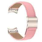 For Samsung Galaxy Watch 7 40 / 44mm Quick Release Lychee Texture Starlight Turtle Back Buckle Leather Watch Band(Pink) - 2