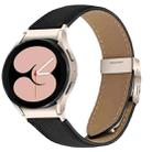 For Samsung Galaxy Watch 7 40 / 44mm Quick Release Lychee Texture Starlight Turtle Back Buckle Leather Watch Band(Black) - 1