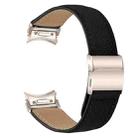 For Samsung Galaxy Watch 7 40 / 44mm Quick Release Lychee Texture Starlight Turtle Back Buckle Leather Watch Band(Black) - 2
