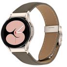 For Samsung Galaxy Watch 7 40 / 44mm Quick Release Lychee Texture Starlight Turtle Back Buckle Leather Watch Band(Gray) - 1