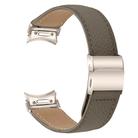For Samsung Galaxy Watch 7 40 / 44mm Quick Release Lychee Texture Starlight Turtle Back Buckle Leather Watch Band(Gray) - 2