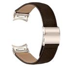 For Samsung Galaxy Watch 7 40 / 44mm Quick Release Lychee Texture Starlight Turtle Back Buckle Leather Watch Band(Coffee Color) - 2