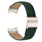 For Samsung Galaxy Watch 7 40 / 44mm Quick Release Lychee Texture Starlight Turtle Back Buckle Leather Watch Band(Green) - 2