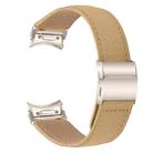 For Samsung Galaxy Watch 7 40 / 44mm Quick Release Lychee Texture Starlight Turtle Back Buckle Leather Watch Band(Camel) - 2