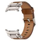 For Samsung Galaxy Watch Ultra 47mm Explorer Stainless Steel Head Leather Watch Band(Titanium Crazy Horse) - 2