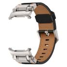 For Samsung Galaxy Watch Ultra 47mm Explorer Stainless Steel Head Leather Watch Band(Titanium Black) - 2