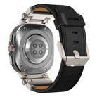 For Samsung Galaxy Watch Ultra 47mm Explorer Stainless Steel Head Leather Watch Band(Titanium Black) - 3