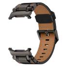 For Samsung Galaxy Watch Ultra 47mm Explorer Stainless Steel Head Leather Watch Band(Black) - 2