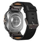 For Samsung Galaxy Watch Ultra 47mm Explorer Stainless Steel Head Leather Watch Band(Black) - 3