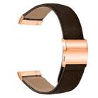 For Fitbit Versa 3 / 4 Lychee Texture Rose Gold Turtle Back Buckle Leather Watch Band(Coffee Color) - 2