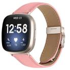 For Fitbit Versa 3 / 4 Lychee Texture Starlight Turtle Back Buckle Leather Watch Band(Pink) - 1