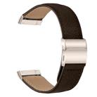 For Fitbit Versa 3 / 4 Lychee Texture Starlight Turtle Back Buckle Leather Watch Band(Coffee Color) - 2