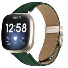 For Fitbit Versa 3 / 4 Lychee Texture Starlight Turtle Back Buckle Leather Watch Band(Green) - 1