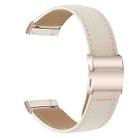 For Fitbit Versa 3 / 4 Lychee Texture Starlight Turtle Back Buckle Leather Watch Band(Creamy White) - 2
